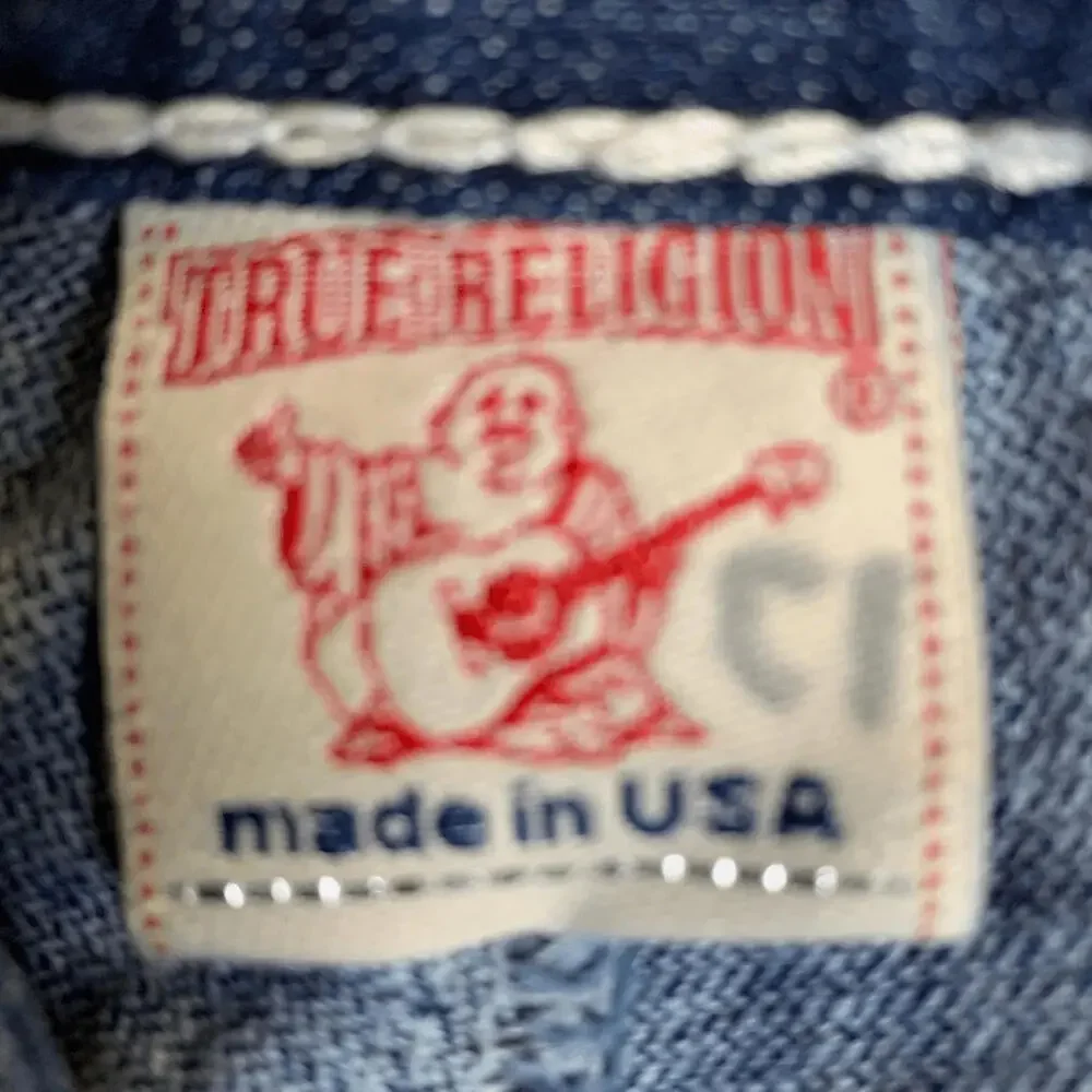 True Religion Men's Size 30x33 Blue Marco Big T Jeans Pocket Flap Western